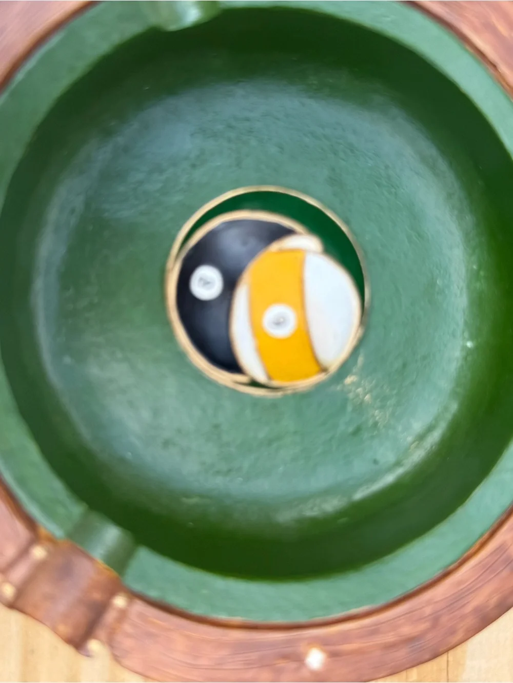 Green and Brown Decorative Ashtray Bowl - Home Accents